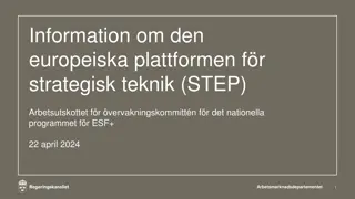 European Strategic Technology Platform (STEP) Working Committee Meeting
