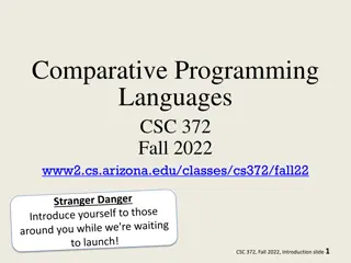 Comparative Programming Languages in Fall 2022