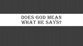WHAT HE SAYS?