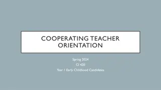 COOPERATING TEACHER  ORIENTATION
