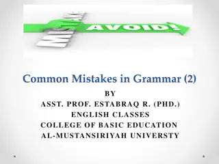 Common Mistakes in Grammar (2)