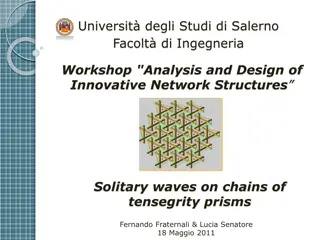 Innovative Network Structures and Solitary Waves on Tensegrity Prisms