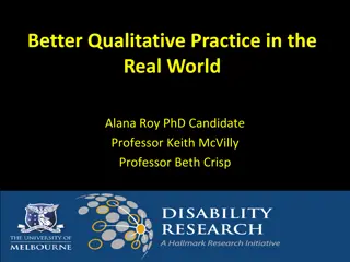 Better Qualitative Practice in the Real World: Research and Development Studies