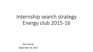 Energy Club Internship Search Strategy 2015-16