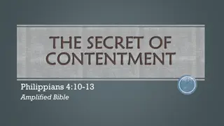 The Secret of Contentment in Philippians 4:10-13