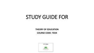 Study Guide for Theory of Education Course at Africa Research University