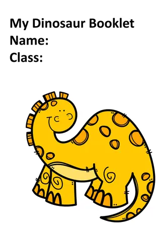 My Dinosaur Booklet - Fascinating Discoveries