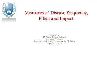 Measures of Disease Frequency,  Effect and Impact