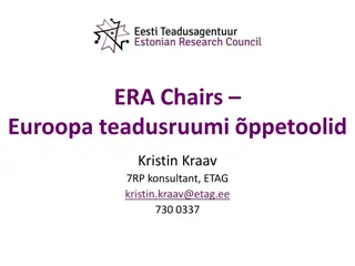 ERA Chairs Pilot Call: Developing Excellence in Research Institutions