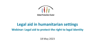 Legal Aid to Protect the Right to Legal Identity in Humanitarian Settings