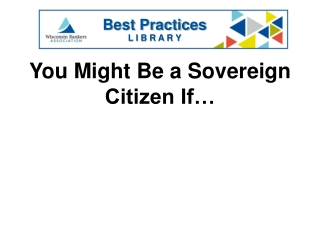 Understanding Sovereign Citizens: Beliefs and Practices