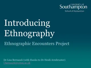 Introduction to Ethnography Methods and Applications