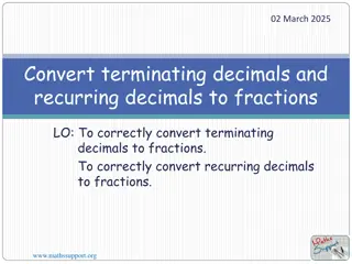 Converting Decimals and Fractions Cornell Notes Formatting