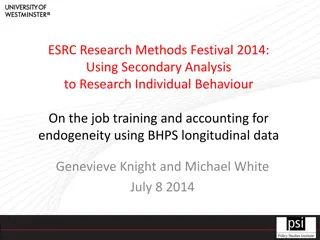 Using Secondary Analysis for Researching Individual Behavior in Job Training