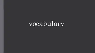 Vocabulary Building Exercise