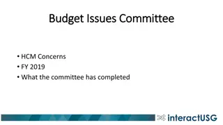 Completed Tasks of Budget Issues Committee for FY 2019