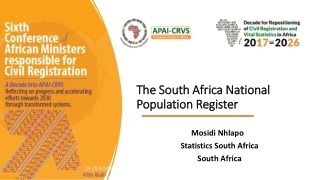 Overview of the South African National Population Register