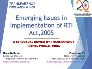 Emerging Issues in Implementation of RTI Act, 2005: Structural Review