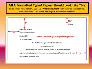 MLA Formatting Guidelines and Examples
