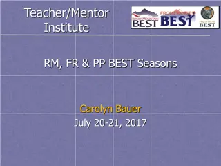 Teacher/Mentor Institute RM, FR & PP BEST Seasons Event
