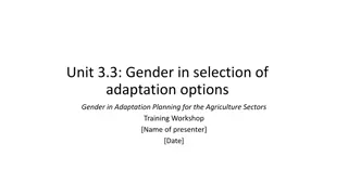 Gender Considerations in Agriculture Sector Adaptation Planning