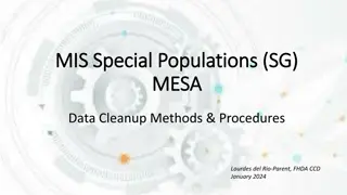 Data Cleanup Methods & Procedures for Special Populations in Community Colleges