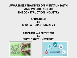 Awareness Training on Mental Health in Construction Industry