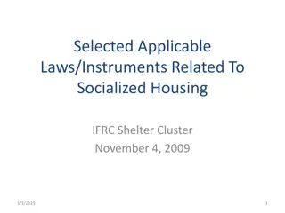 Key Laws on Socialized Housing and Reconstruction Commission