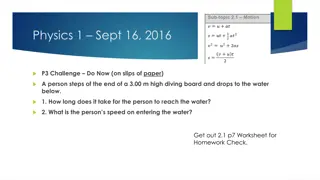Diving Board Drop: Time and Speed Calculations