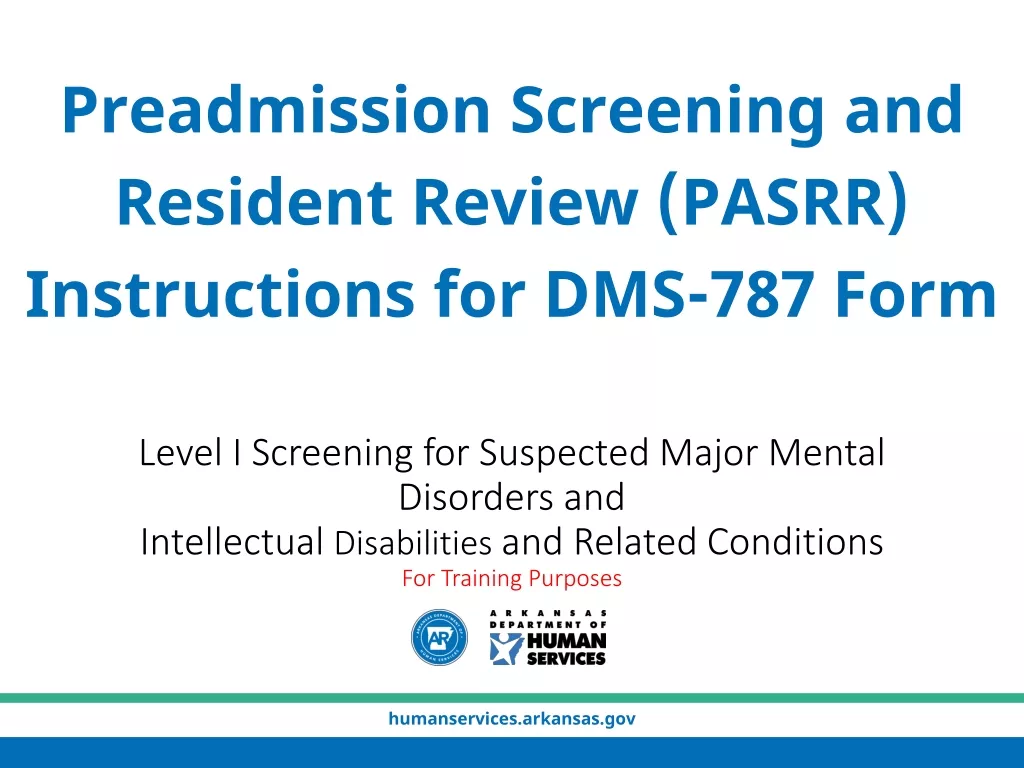 PASRR: Pre-Admission Screening and Resident Review