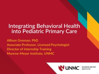 Integrating Behavioral Health  into Pediatric Primary Care