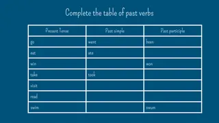 Complete the table of past verbs