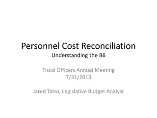 Personnel Cost Reconciliation - B6 Fiscal Officers Annual Meeting