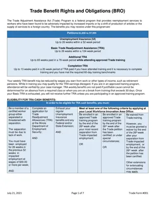 Trade Adjustment Assistance Program Benefits