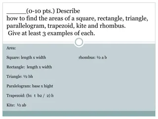 Area Formulas and Examples in Geometry