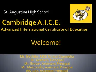 St. Augustine High School - A.I.C.E Program Overview