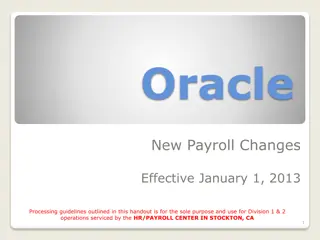 Oracle Payroll Changes Effective January 1, 2013 Process Guidelines