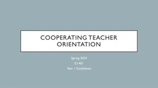 COOPERATING TEACHER  ORIENTATION