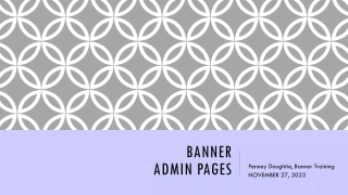 Banner Admin Pages