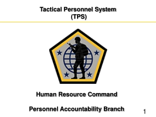 Tactical Personnel System (TPS) Installation Guide