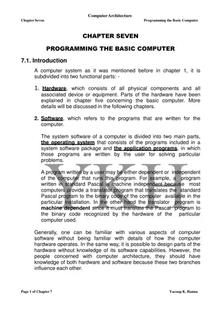Programming the Basic Computer System