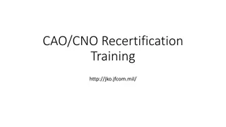 CAO/CNO Recertification Training