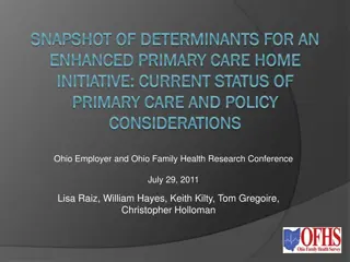 Enhancing Primary Care in Ohio: Snapshot of Determinants & Policy Considerations