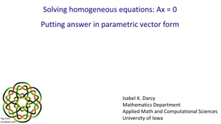 Solving Homogeneous Equations and Determining Solution Sets