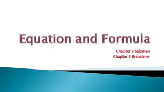 Equations and Formulas