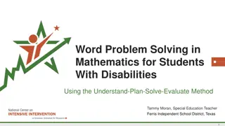 Word Problem Solving Method for Students with Disabilities