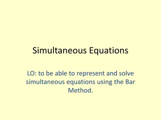 Solving Simultaneous Equations Using Bar Method