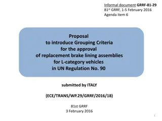 Proposal to Introduce Grouping Criteria for Approval of Replacement Brake Lining Assemblies