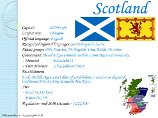 Scotland: Capital Edinburgh, Largest City Glasgow, Ethnic Groups, Government, and Borders