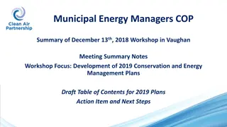 2019 Conservation and Energy Management Plans Development Summary